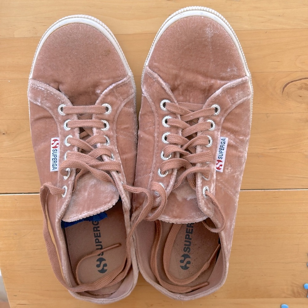 Superga velvet mule sneakers Anthropologie.